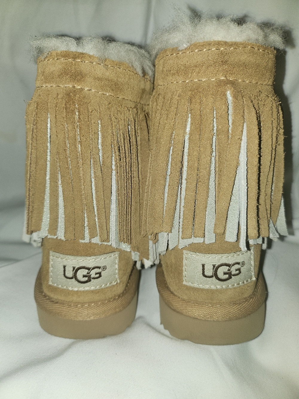 UGG Classic Short Fringe Shearling Boots - Chestnut